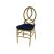Infinity Chair Stainless Steel Gold Cushion Navy Blue                       
