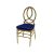Infinity Chair Stainless Steel Gold Cushion Royal Blue