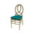 Infinity Chair Stainless Steel Gold Cushion Teal