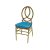 Infinity Chair Stainless Steel Gold Cushion Turquoise