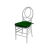 Infinity Chair White Cushion Emerald Green                