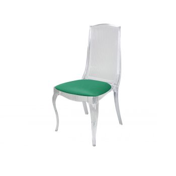 Onyx Chair Clear Chusion Green