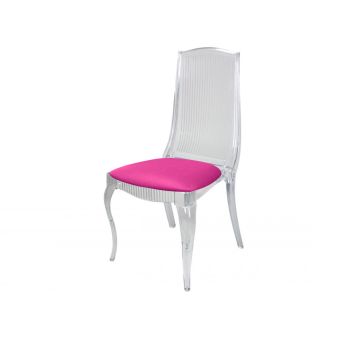 Onyx Chair Clear Chusion Hot Pink