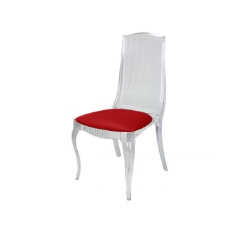 Onyx Chair Clear Chusion Red