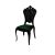 Victoria Chair Black  Cushion    Dark Green