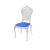 Victoria Chair Clear  Cushion Blue