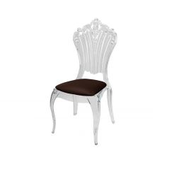 Victoria Chair Clear   Cushion Brown