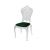 Victoria Chair Clear  Cushion Dark Green