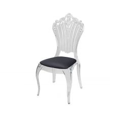 Victoria Chair Clear  Cushion Dark Grey
