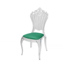 Victoria Chair Clear  Cushion Green