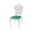 Victoria Chair Clear  Cushion Green