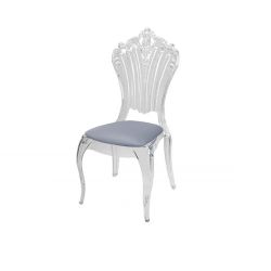 Victoria Chair Clear  Cushion Grey
