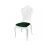 Victoria Chair White  Cushion Dark Green