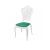 Victoria Chair White   Cushion Green