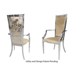 Botanical Gardens Armchair Silver Cushion Champagne