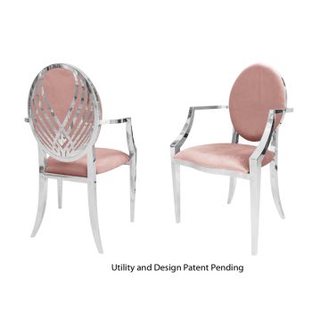 Crystal Swan Armchair Silver Cushion Rose Gold
