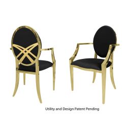 Lasso Armchair Gold Cushion Black