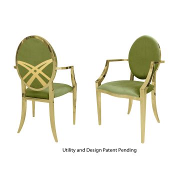 Lasso Armchair Gold Cushion Moss