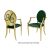Mrs. Armchair Gold Cushion Emerald Green