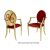 Mrs. Armchair Gold Cushion Red