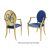 Mrs. Armchair Gold Cushion Royal Blue
