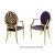 Nouveau Shell Armchair Gold Cushion Eggplant