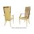 Palm Leaf Armchair Gold Cushion Champagne