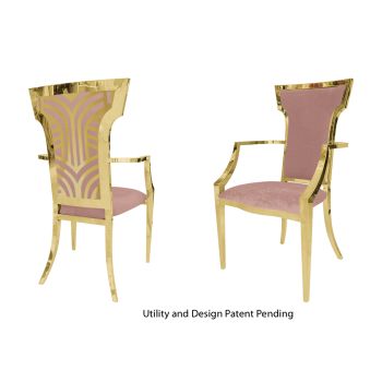Rockefeller Armchair Gold Cushion Rose Gold
