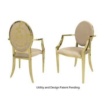 Rose Armchair Gold Cushion Champagne