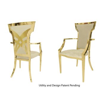 Titan Armchair Gold Cushion Ivory
