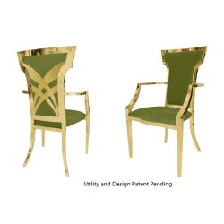 Titan Armchair Gold Cushion Moss