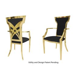 Titan Armchair Gold Cushion Black
