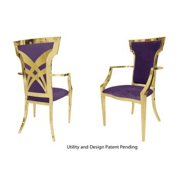 Titan Armchair Gold Cushion Eggplant