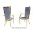 Vanderbilt Armchair Gold Cushion Dusty Blue Vanderbilt Armchair Gold Cushion Dusty Blue