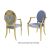 Veronica Armchair Gold Cushion Dusty Blue
