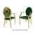 Veronica Armchair Gold Cushion Emerald Green