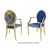 Veronica Armchair Gold Cushion Royal Blue