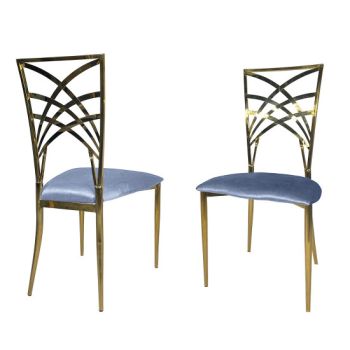 Cleopatra Chair Gold Cushion Dusty Blue