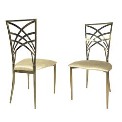 Cleopatra Chair Gold Cushion Ivory 
