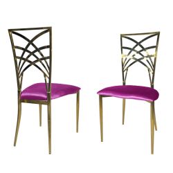 Cleopatra Chair Gold Cushion Magenta