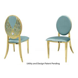 Crystal Swan Chair Gold Cushion Tiffany Blue