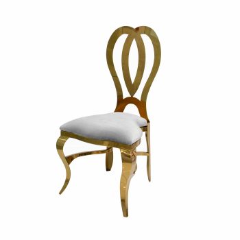 Halexandria Chair Gold Cushion White