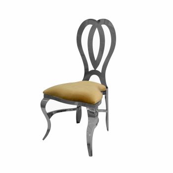 Halexandria Chair Gun Metal Cushion Gold