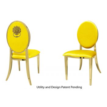 Lion Chair Gold Cushion Yellow