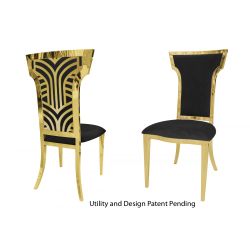 Rockefeller Chair Gold Cushion Black
