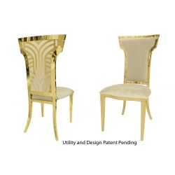 Rockefeller Chair Gold Cushion Ivory
