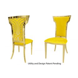 Rockefeller Chair Gold Cushion Yellow