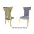 Rockefeller Chair Gold Cushion Dusty Blue