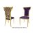 Rockefeller Chair Gold Cushion Eggplant