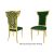Rockefeller Chair Gold Cushion Emerald Green